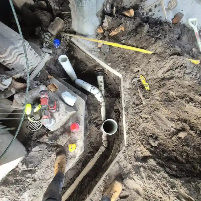 Outdoor Underground Pipes of A Residential Plumbing